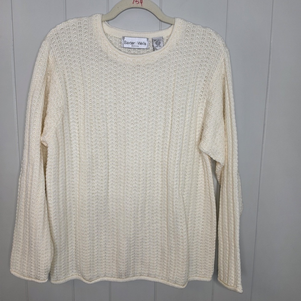 Baxter & Wells Petite Sweater Ivory Size M